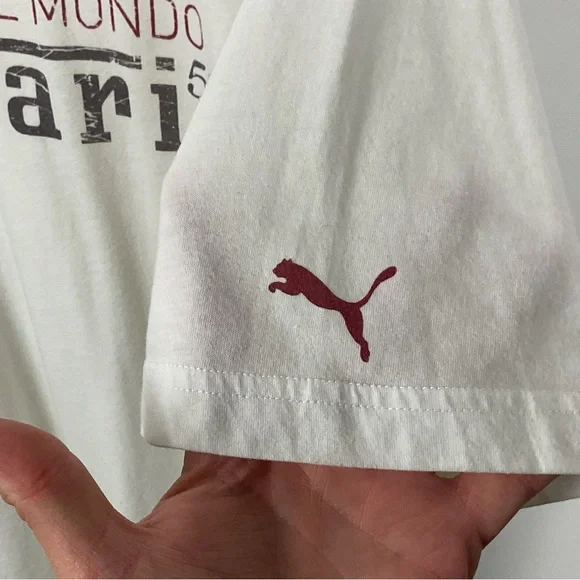 Puma Ferrari Men’s White T-Shirt Campione Del Mondo, Size L (Pre-Owned) - Picture 4 of 14